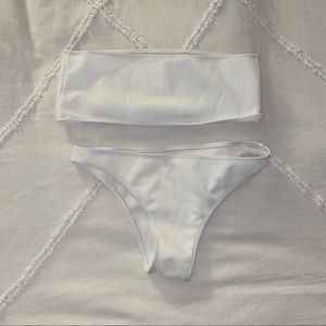 white bandeau bikini